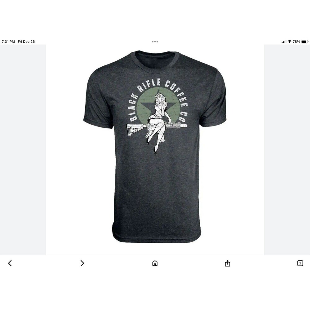 BRCC Black Rifle Coffee Company Bomber Girl T Shirt Black Men's Size Small